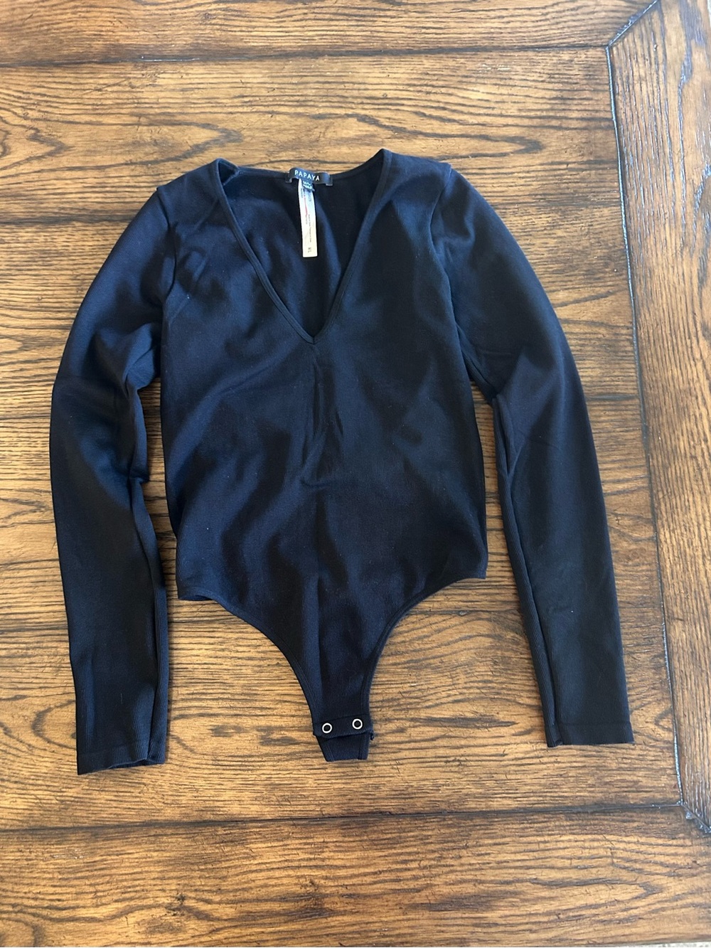 Papaya black long-sleeve bodysuit